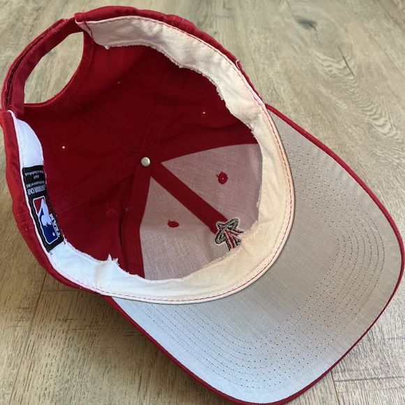 Los Angeles Angels Baseball Hat Cap Red White Blue Hook and Loop Strap - Picture 5 of 6
